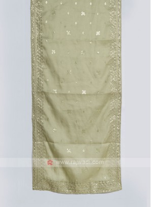 Sequins Work Pista Green Mens Dupatta