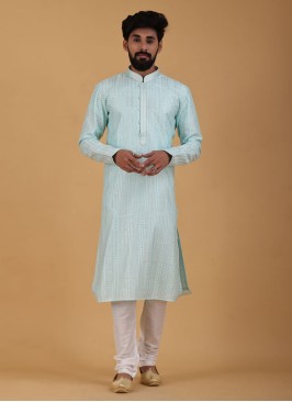 Sequins Work Wedding Wear Kurta Pajama