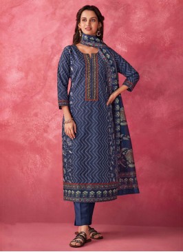 Shagufta Blue Chanderi Silk Salwar Kameez