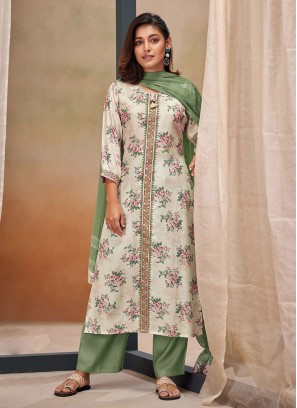 Shagufta Cotton Crepe Floral Printed Pant Style Salwar Kameez