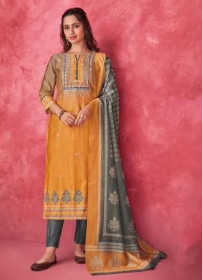 Shagufta Golden Orange Salwar Kameez