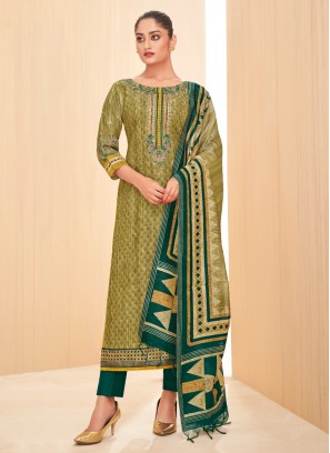 Shagufta Green Pant Style Salwar Suit