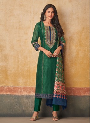 Shagufta Green Pant Style Salwar Kameez