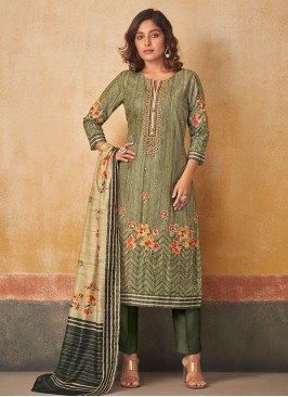 Shagufta Light Green Pant Style Salwar Kameez