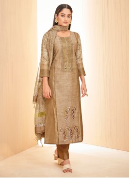 Shagufta Tussar Silk Pant Style Salwar Kameez
