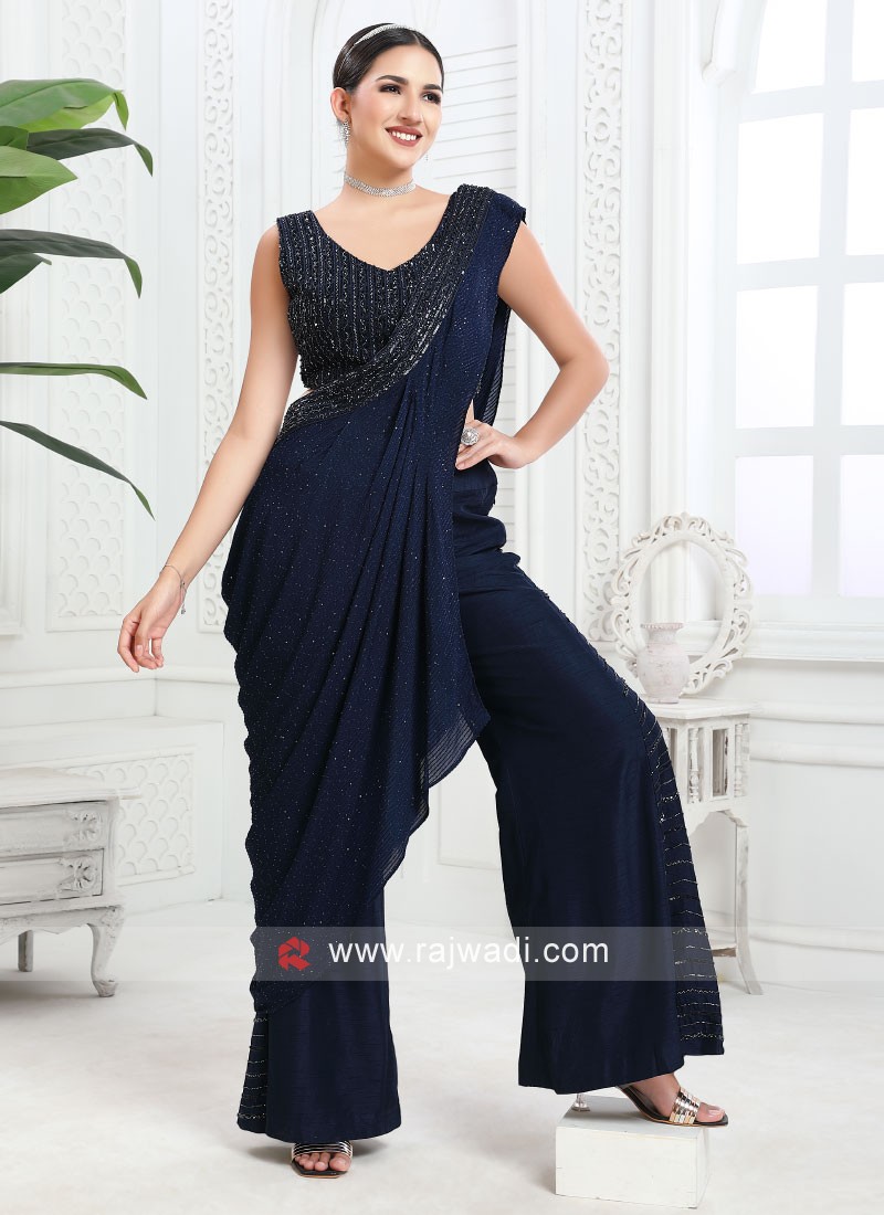 Dark blue palazzo on sale suits