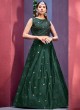 Dark Green Sequins Embellished Lehenga Choli with Jacket