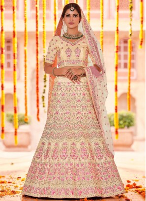 Sightly Thread Yellow Lehenga Choli