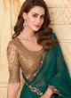 Gorgeous Green Sequins Embellished Classic Silk Saree