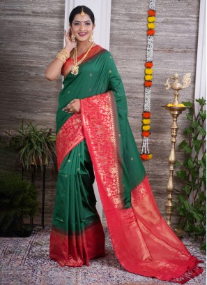 Buy Festive Pista Green Saree Kashmiri Embroidered In Georgette KALKI  Fashion India