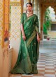 Green Silk Wedding Saree With Zari Work