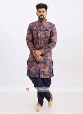 Silk Indo Western In Blue