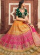 Orange and Pink Silk Wedding Lehenga Choli