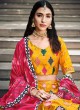 Yellow Sequins Embellished Silk Lehenga Choli