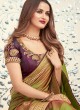 Silk Patch Border Green Designer Saree