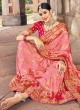 Pink Gajji Satin Silk Woven Saree