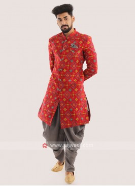 Silk Printed Indo western For Men