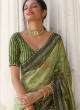 Silk Printed Saree in Green