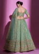 Stunning Sea Green Silk Wedding A Line Lehenga Choli