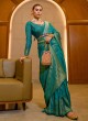 Teal Zari Woven Classic Satin Silk Saree