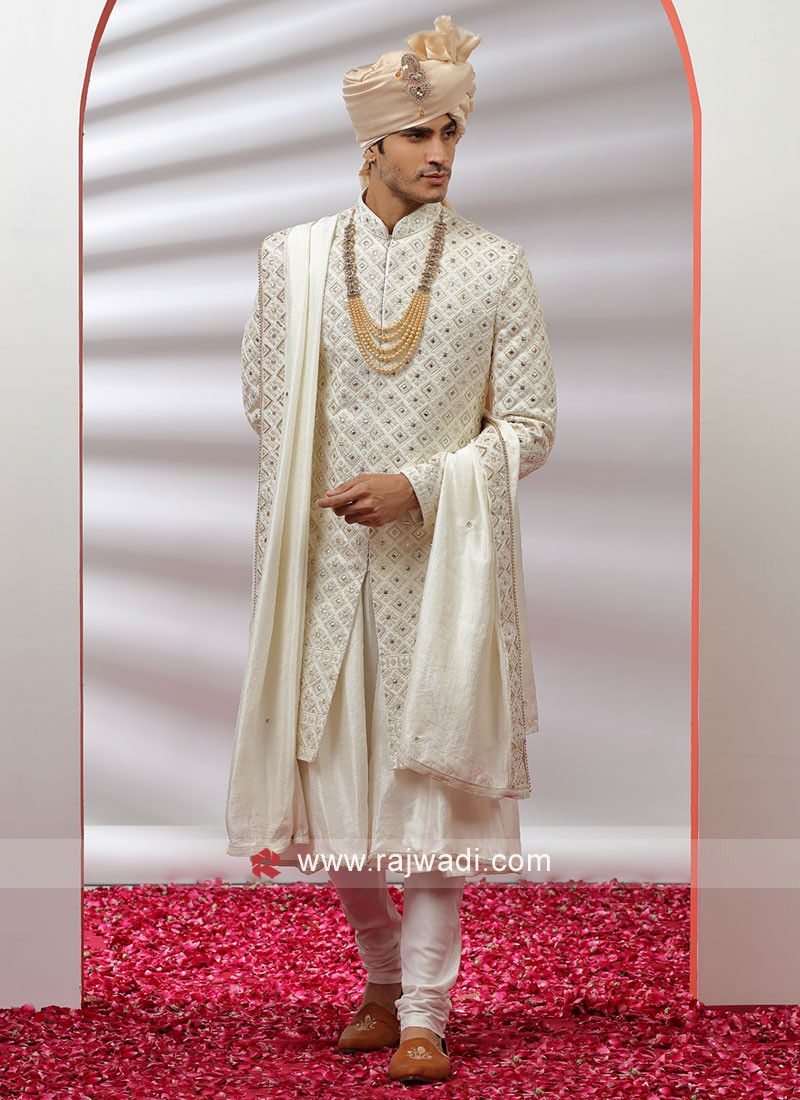 White sherwani sale for wedding