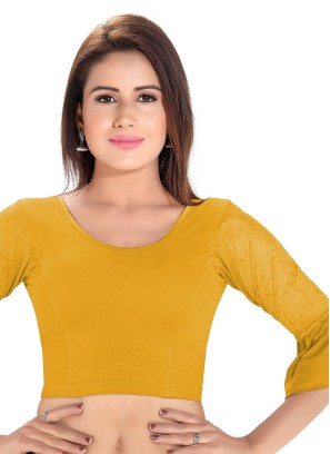 Simple Golden Yellow Readymade Blouse