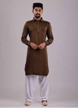 Simple Pathani Suit In Satin fabric