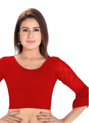 Simple Readymade Blouse In Red Color