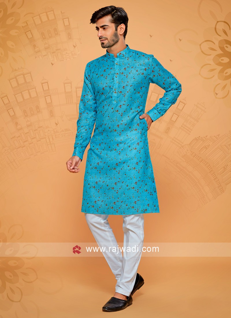 Printed kurta discount pajama for men