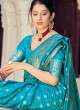 Snazzy Blue Banarasi Silk Traditional Designer Saree