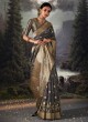 Organza Wedding Wear Saree In Dark Grey