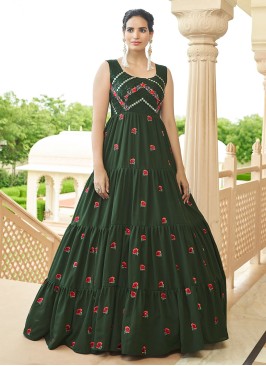 Onion Pink Embroidered Designer Gown