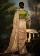 Designer Gold Organza Zari Embellished Saree