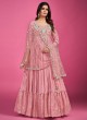 Pink Designer Pure Georgette Anarkali Style Gown