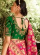 Spectacular Pink Mehndi Designer Traditional Saree