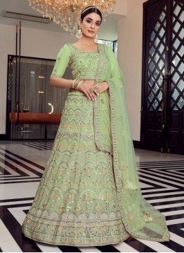 Spellbinding Mirror Organza A Line Lehenga Choli