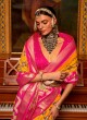 Splendid Pink and Yellow Patola Silk Saree