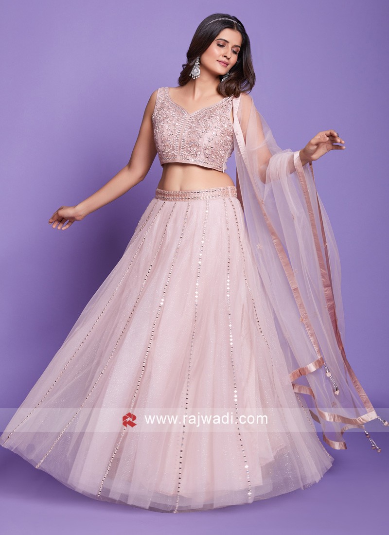 Shop Online Cream Organza Thread Lehenga Choli : 213076 -