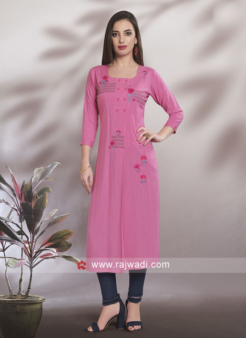 Buy Pink Kurtis for Women | Trendy Dusty Pink Kurtis