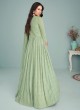 Green Faux Georgette Designer Salwar Kameez