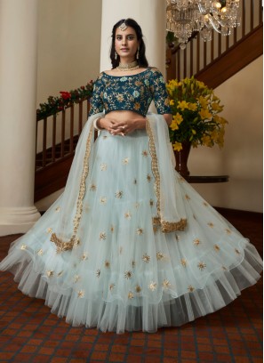 Stunning Sequins Embroidered Lehenga Choli For Wedding