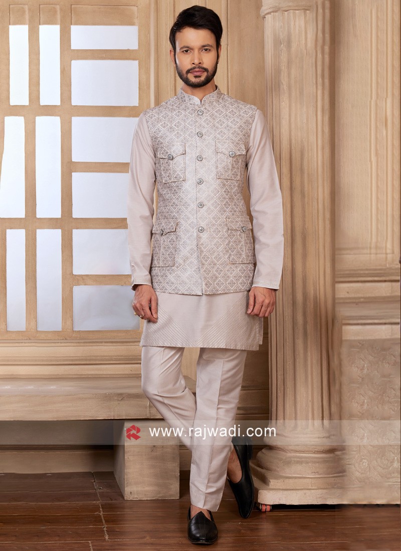 Cream colour nehru outlet jacket