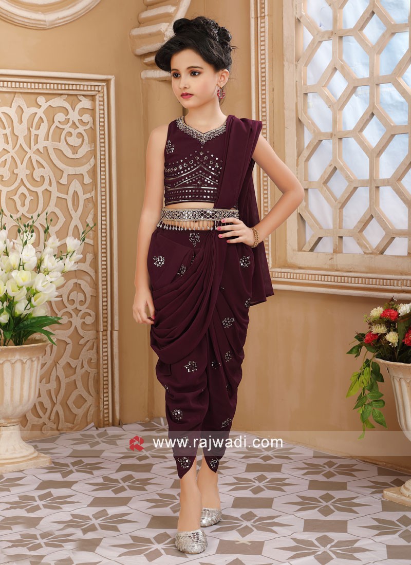 Indo western dhoti style saree outfit (grey) in Mumbai at best price by  Shivam Creation - Justdial