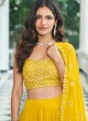 Yellow Sequins Embellished Faux Georgette Lehenga Choli