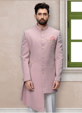 Stylish Imported Silk Indowestern In Pink