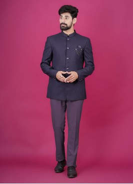 Stylish Indigo Color Jodhpuri Suit