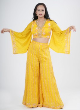 Stylish Indowestern Palazzo Pants With Designer Top