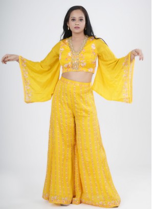 Stylish Indowestern Palazzo Pants With Designer Top