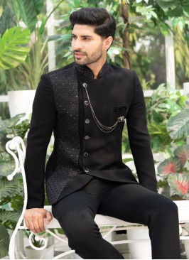 Stylish Jodhpuri Suit In Black