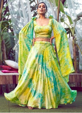 Stylish Multi Color Lehenga Choli In Silk